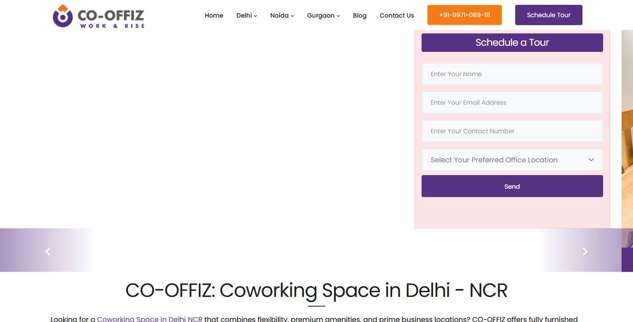 Co-offiz website homepage