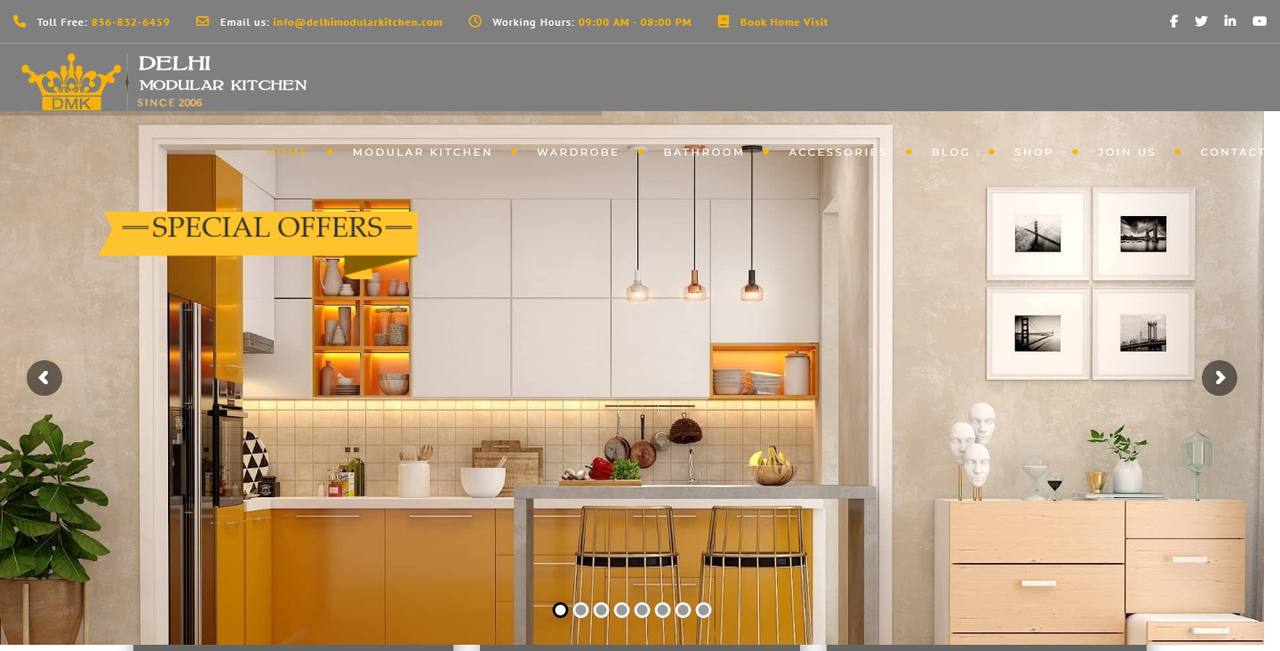 Delhi Modular Kitchen website homepage