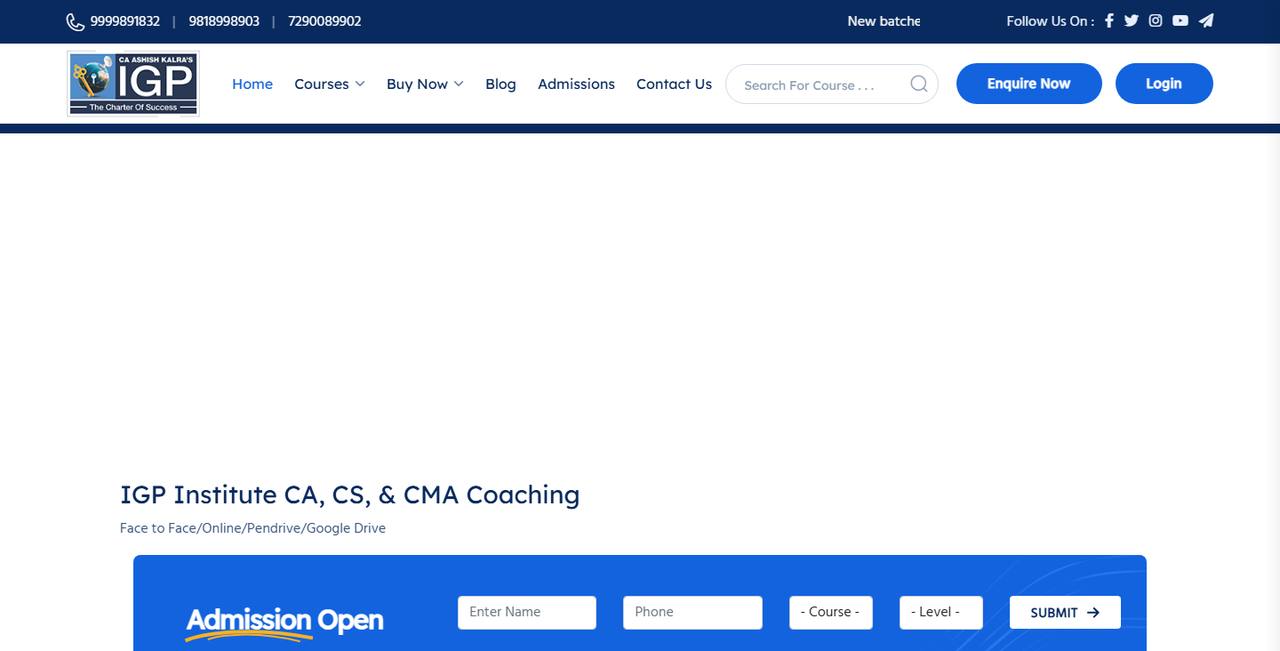 IGP Institute website homepage