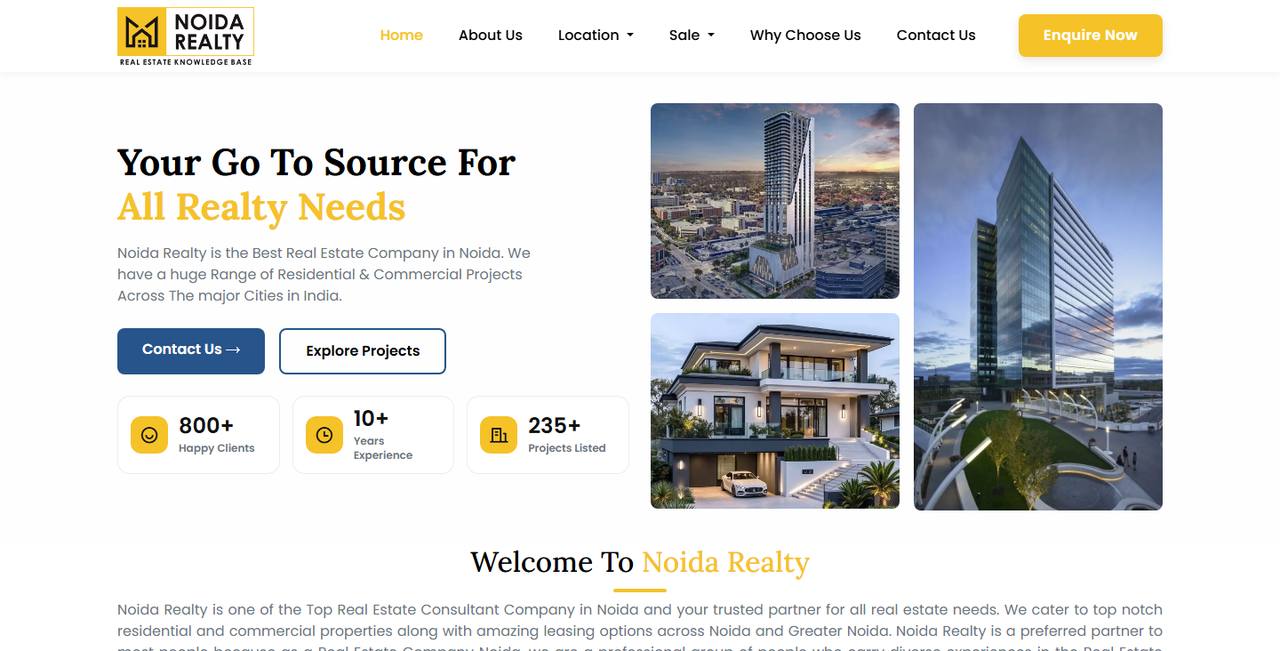 Noida Realty website homepage
