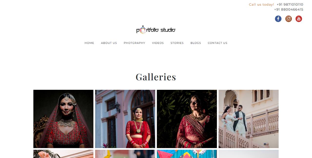 Portfolio Studio website homepage