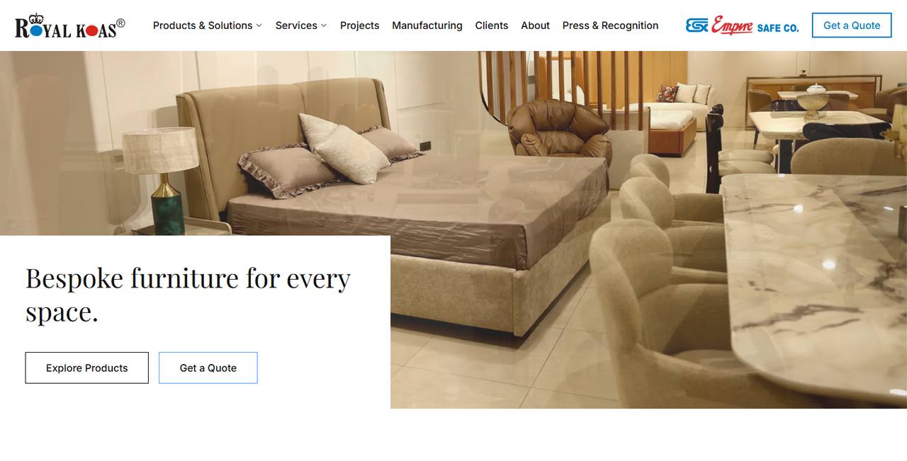 Royal Koas website homepage