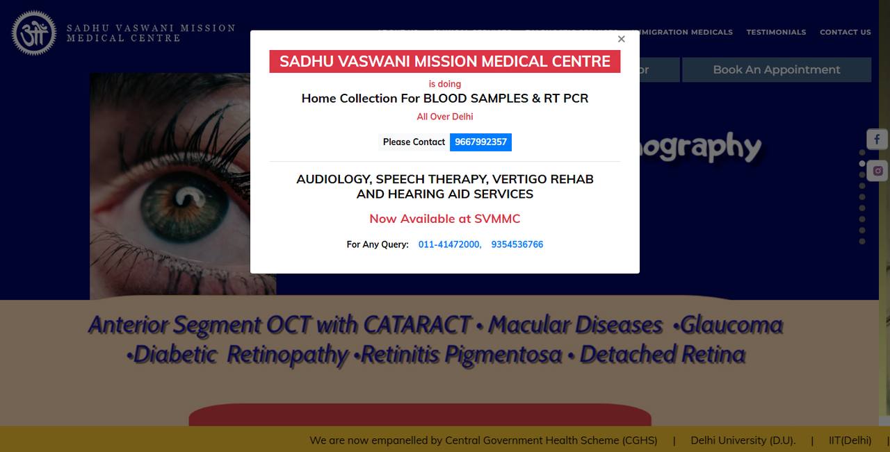 SVMC website homepage