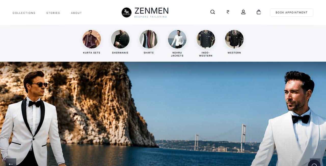 ZENmen website homepage